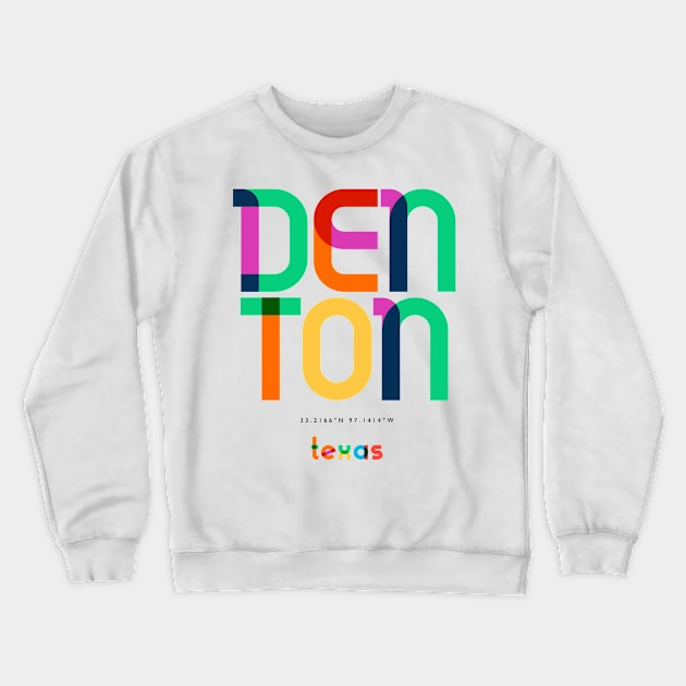 Denton Texas Mid Century, Pop Art, Crewneck Sweatshirt by Hashtagified